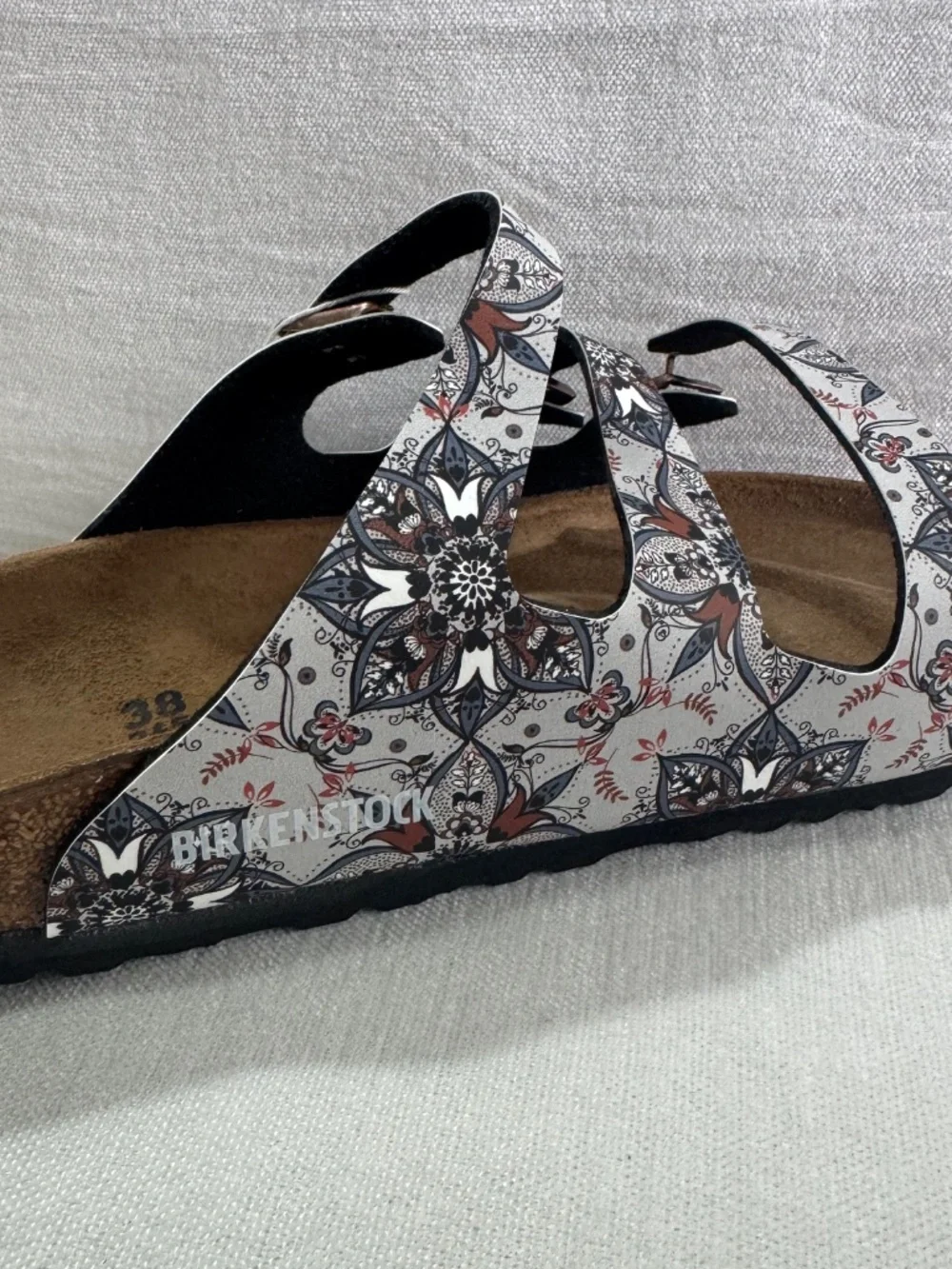 NEW Birkenstock Florida Boho Flowers Navy Birko-Flor Sandals Women EU 38 - Picture 8 of 10